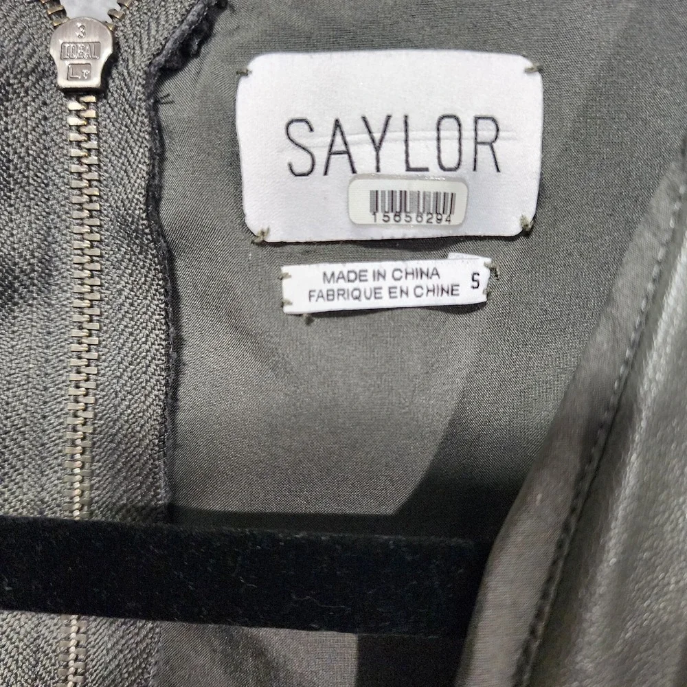 Saylor Dress Womens Small Gray Veronicka‎ Faux Leather Mini Cocktail Party
